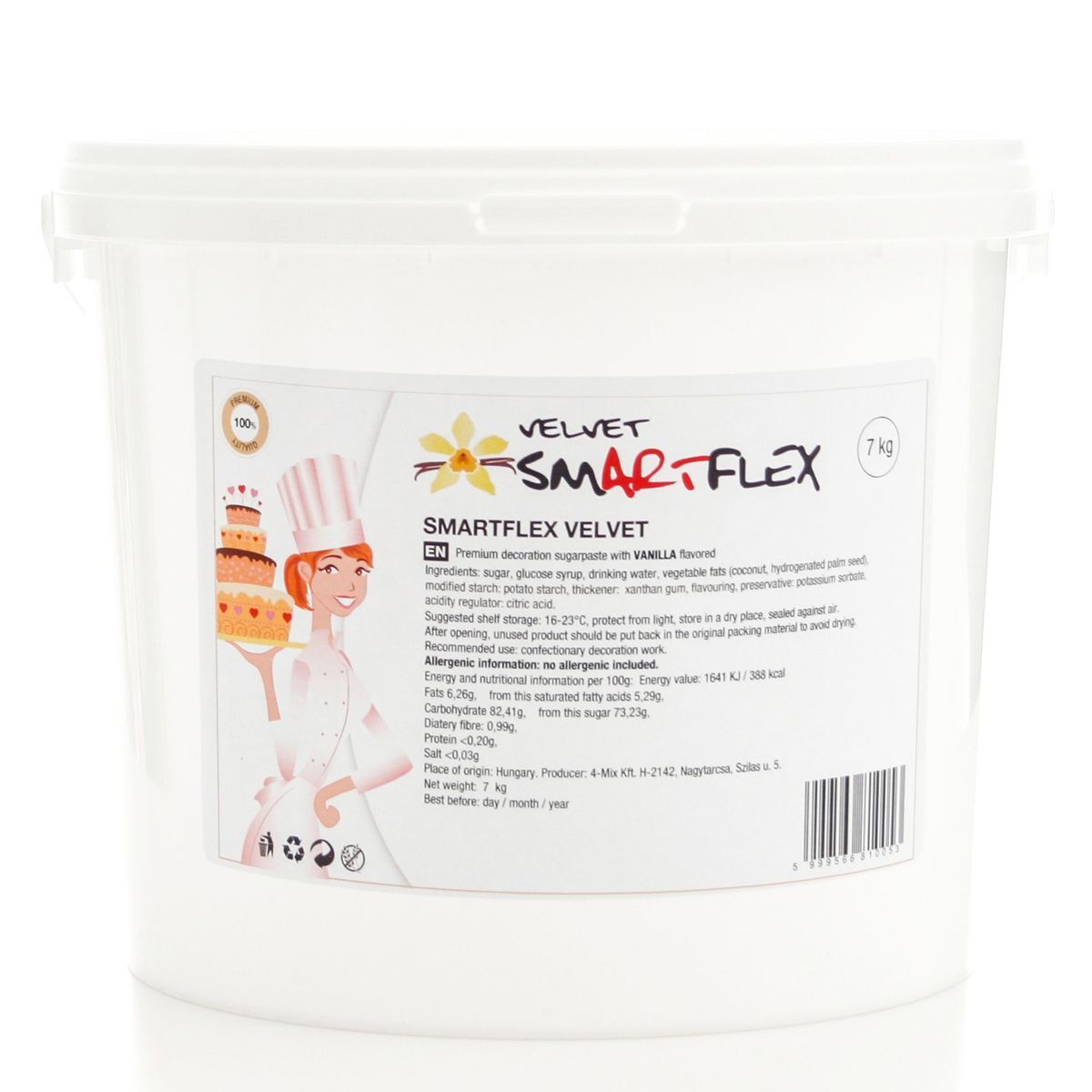SmartFlex Fondant Wit Velvet Vanille 7kg THT Sale