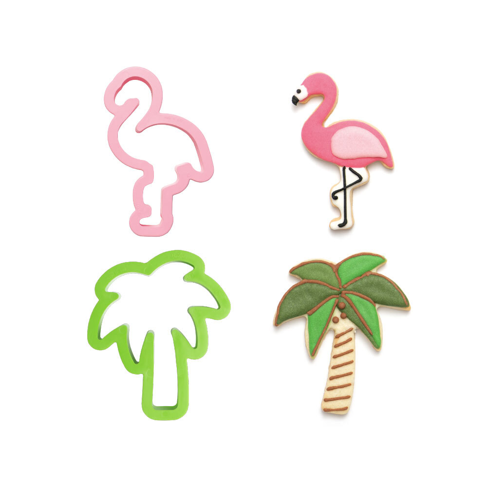 Decora Koekjes uitsteker Flamingo en Palmboom