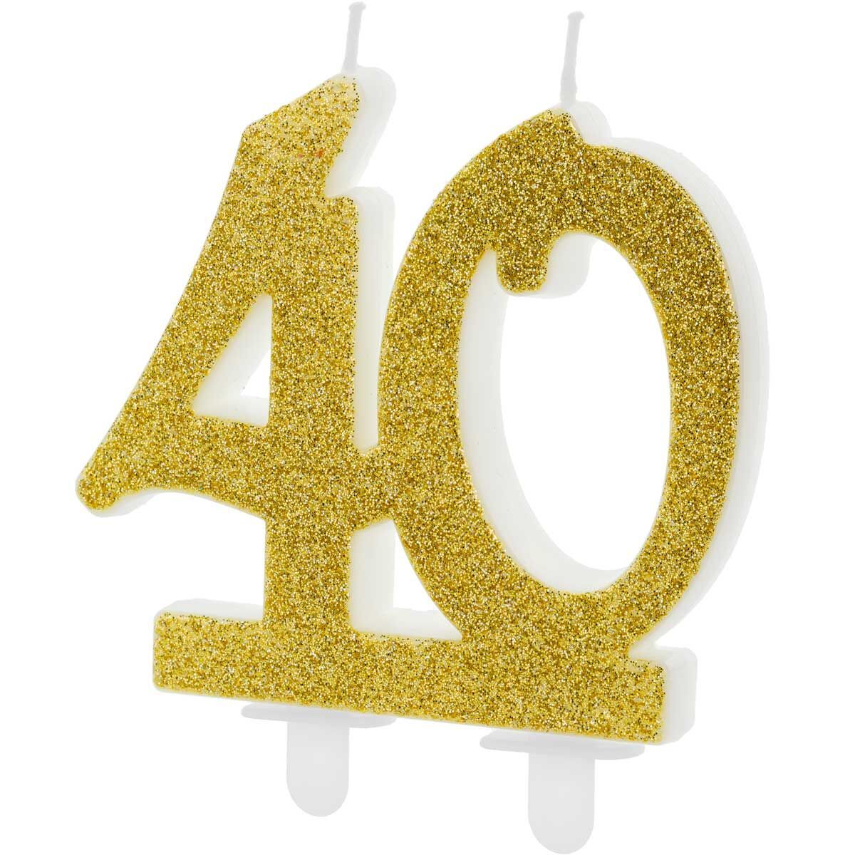 Taartkaars Cijfer 40 Goud