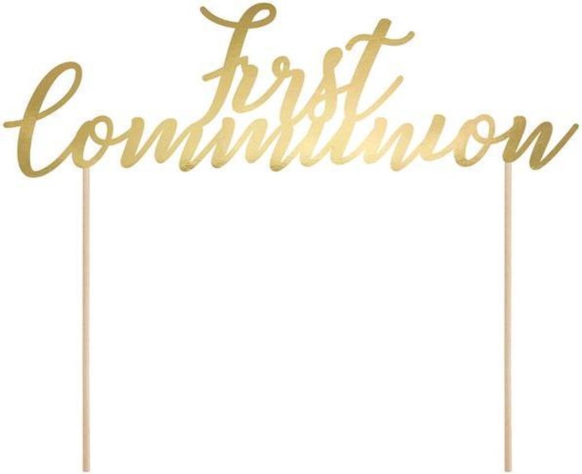 Taarttopper First Communion - Goud**