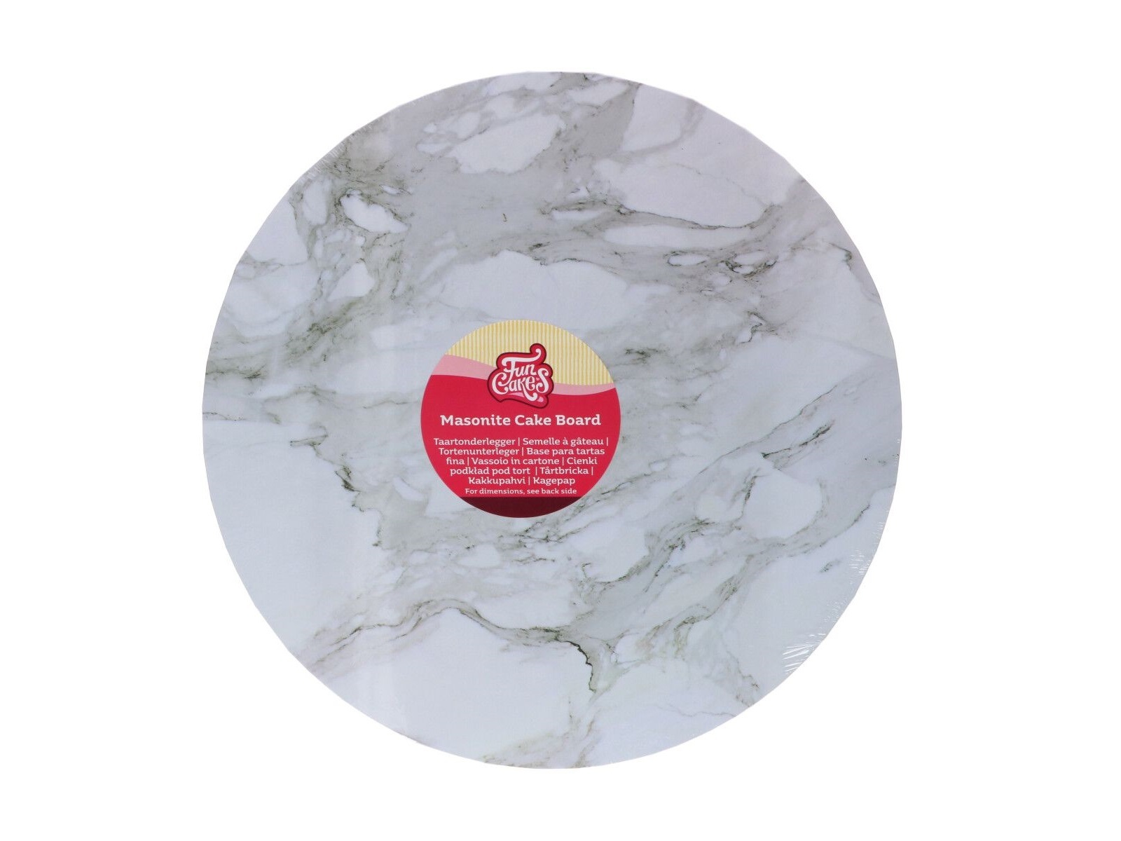 Masonite Cake Board Rond Marmer - 25 cm