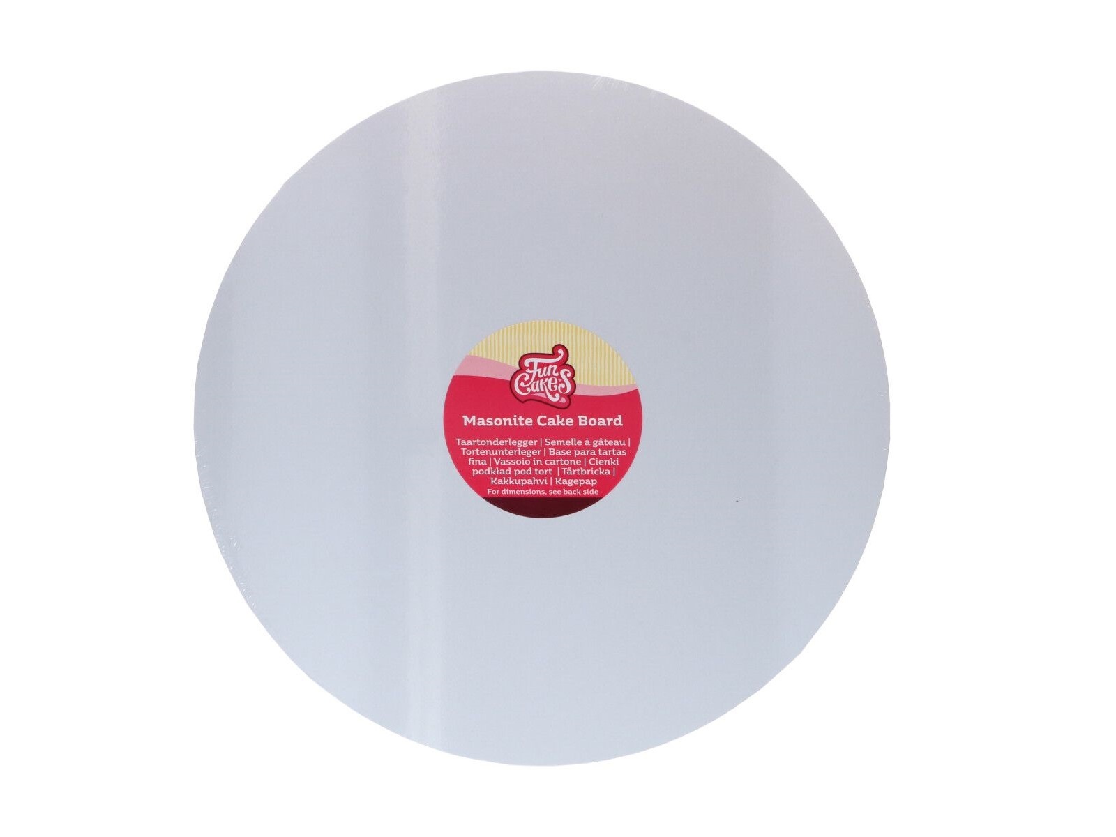 Masonite Cake Board Rond Wit - 25 cm
