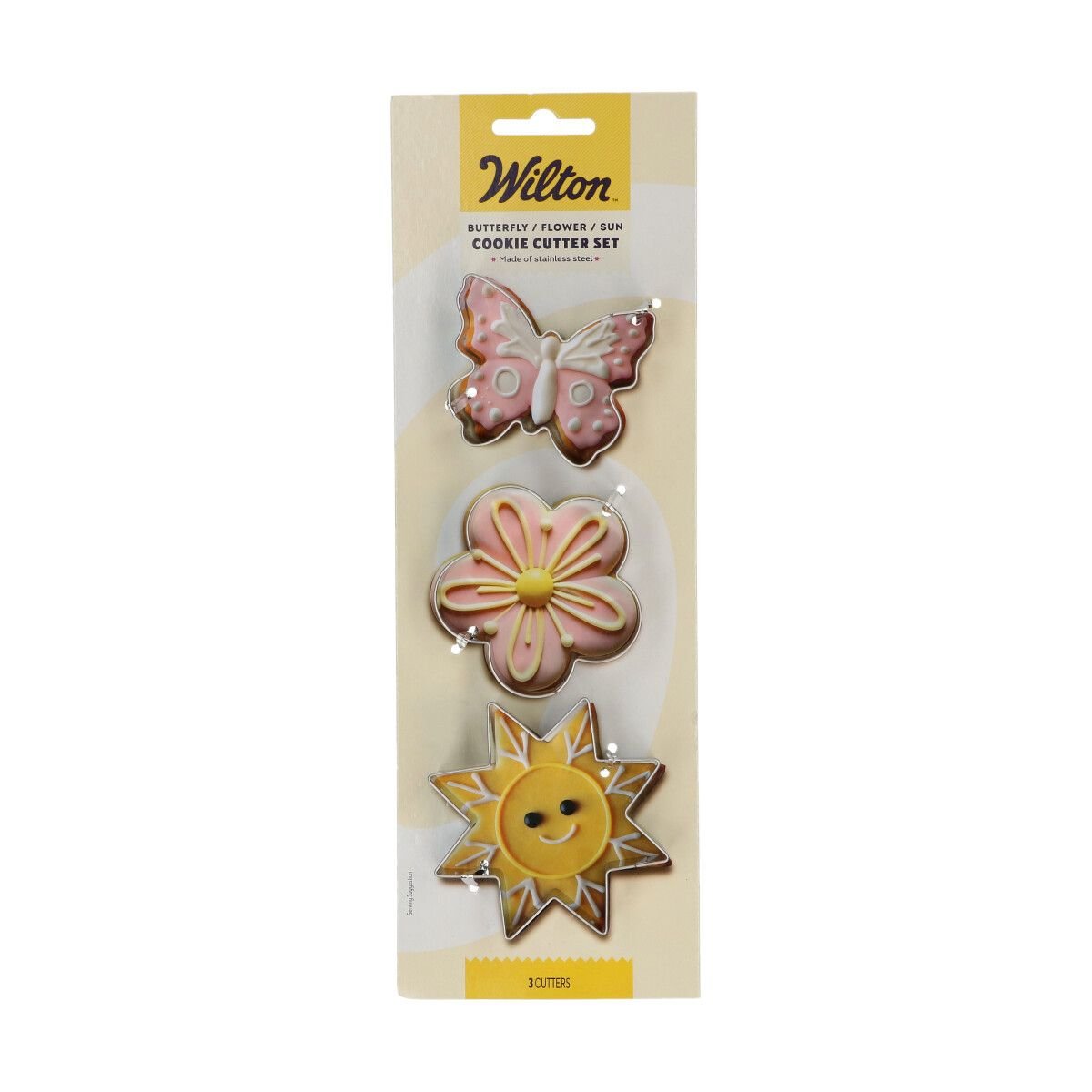 Wilton Koekjesuitsteker Vlinder/Bloem/Zon set/3