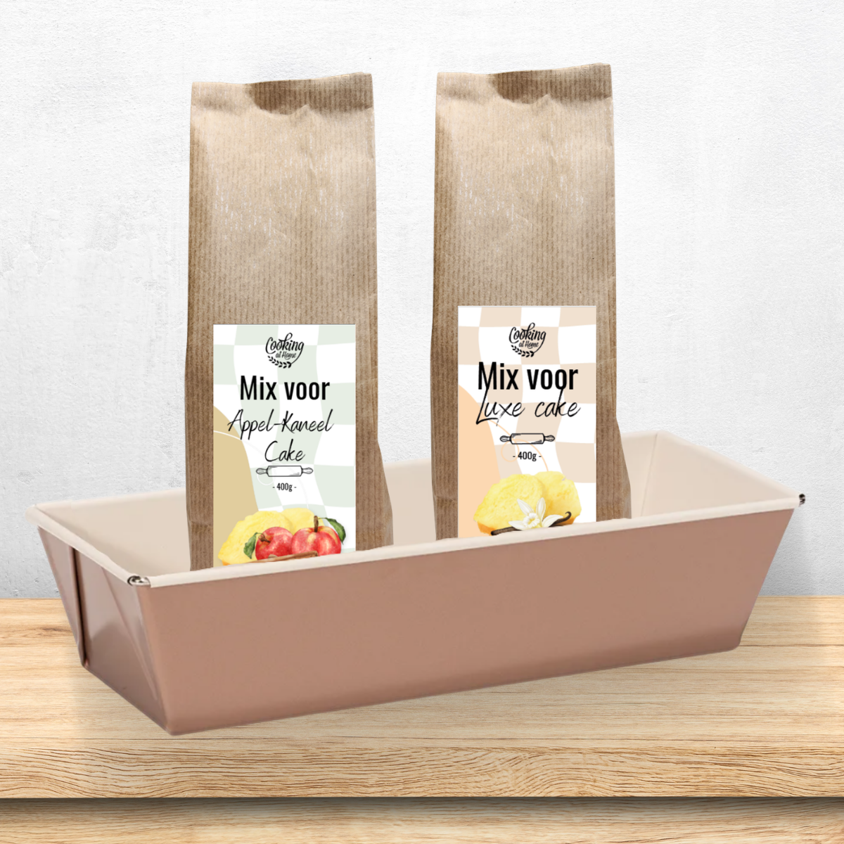 Cadeaupakket 'Appelkaneel en luxe cake met bakvorm'