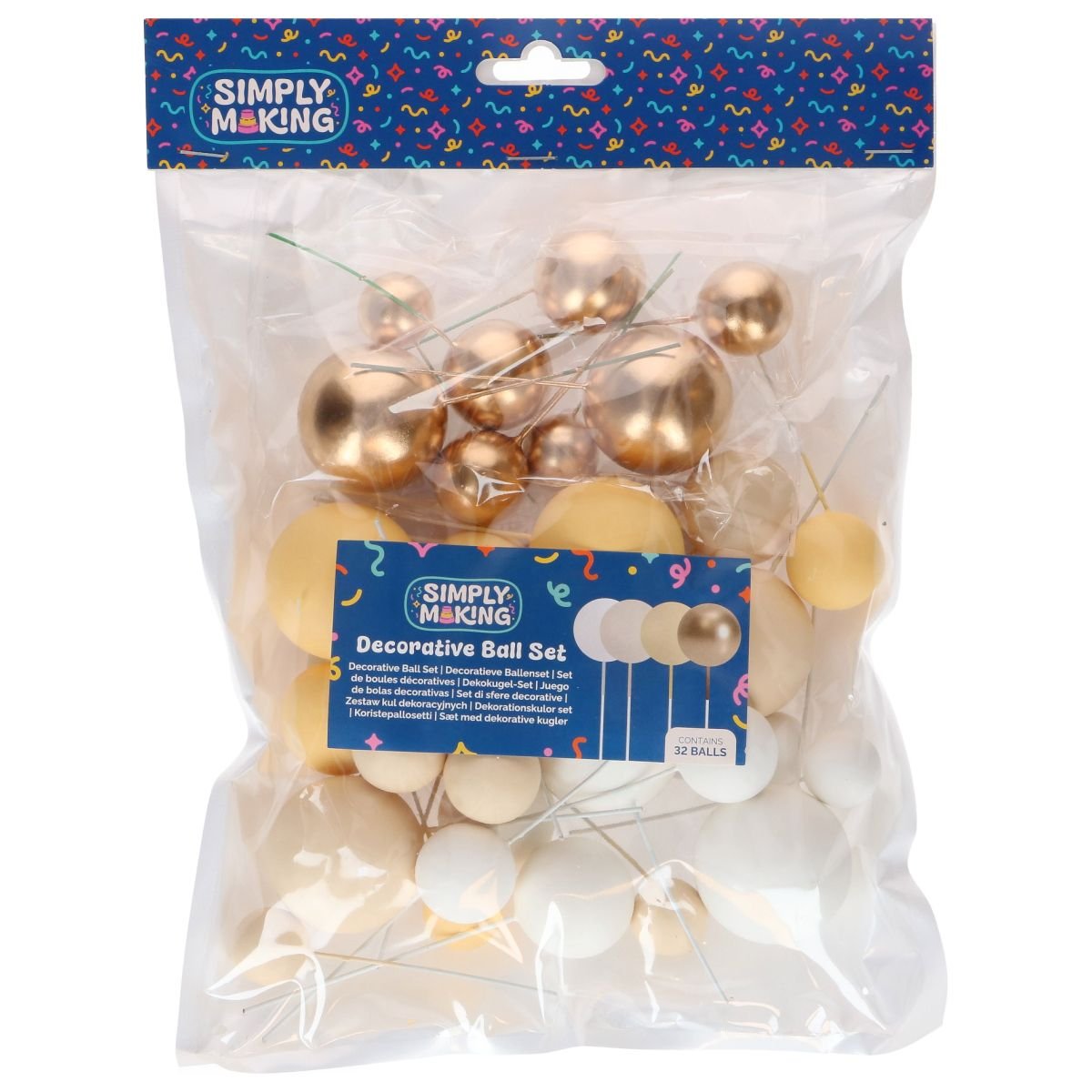 Simply Making Decoratieve Ballenset Citroen Ombre & Goud pk/32