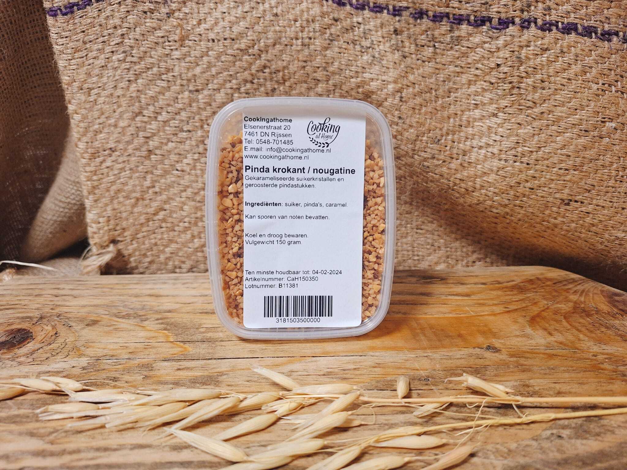 Pinda krokant / nougatine pinda 150 gram