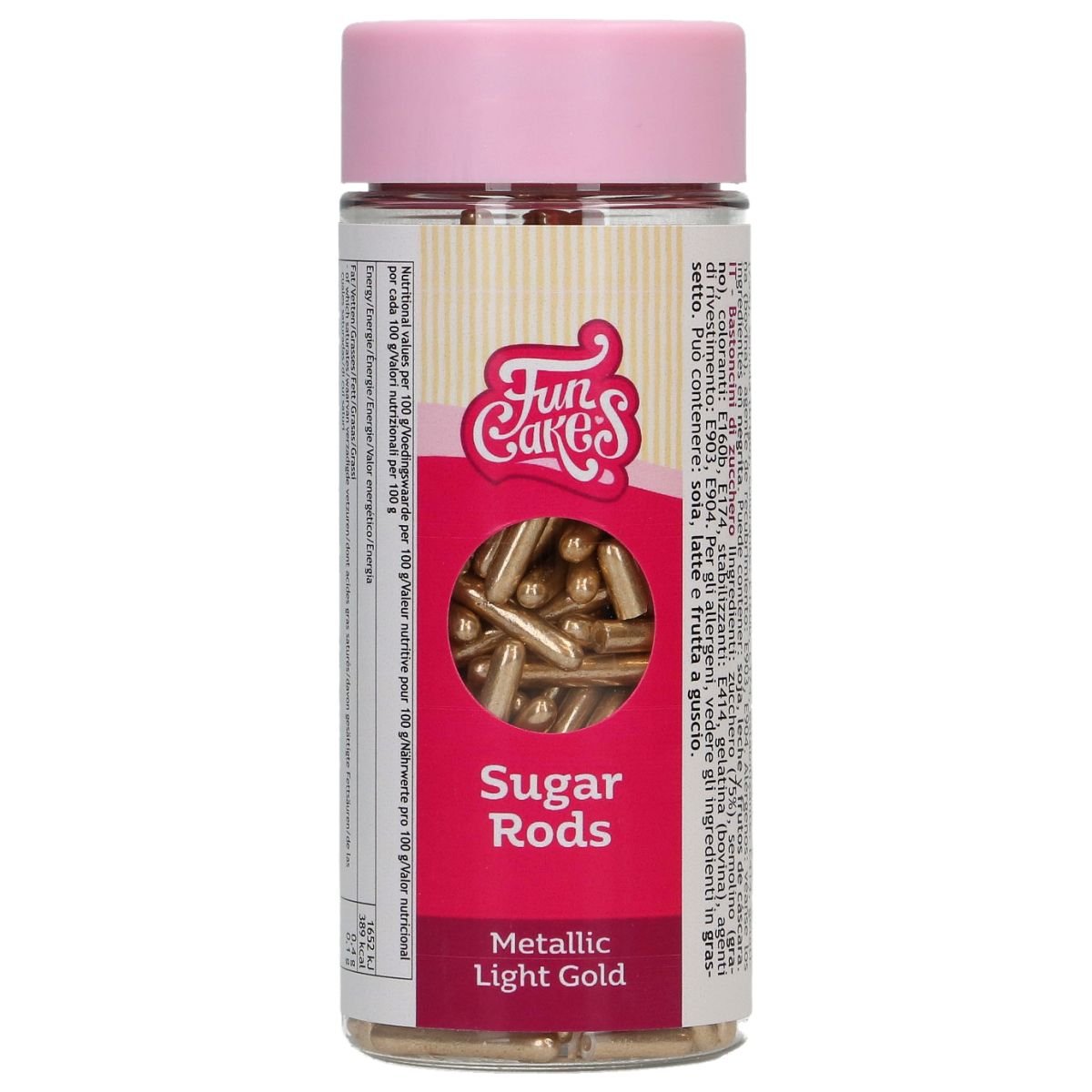FunCakes Metallic Sugar Rods XL Licht Goud 70 g