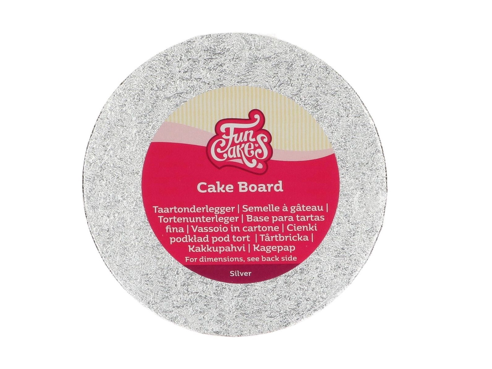 Cake Board Rond Zilver - 15cm