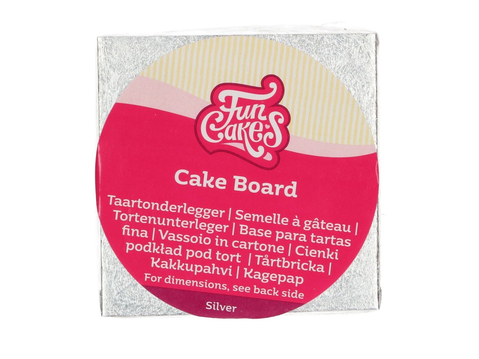 Cake Board Vierkant Zilver - 10 cm