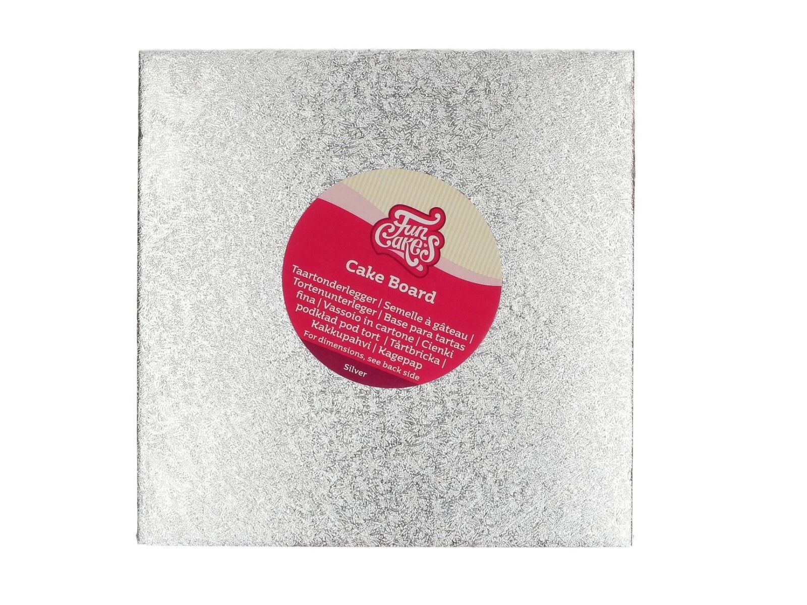 Cake Board Vierkant Zilver - 22.5 cm