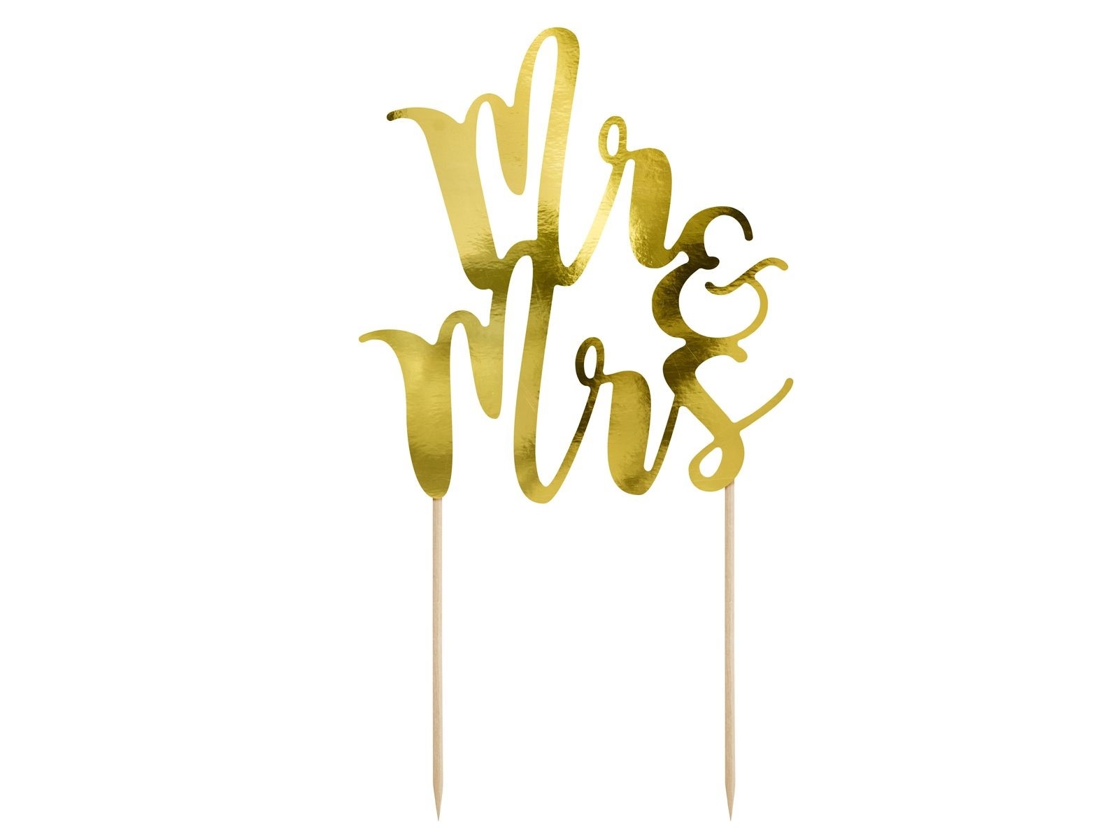 Cake Topper Mr&Mrs - Goud