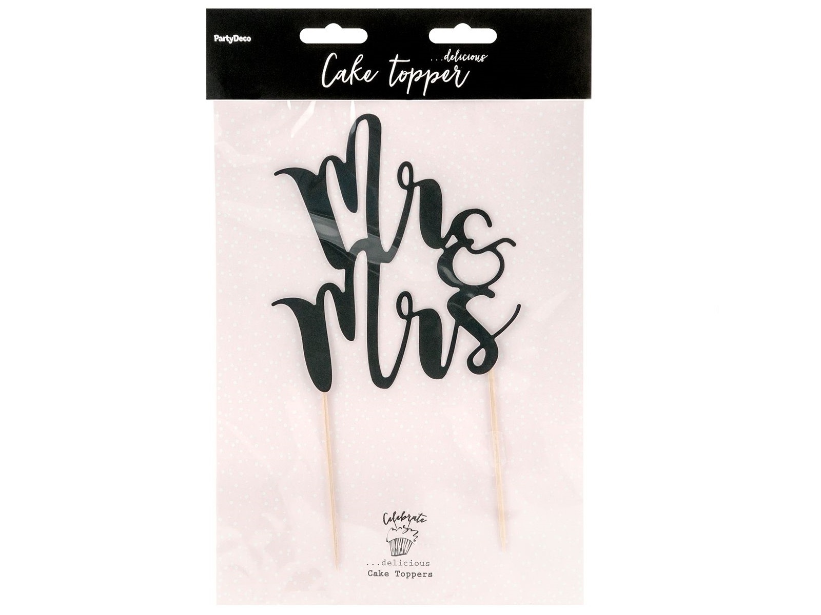 Cake Topper Mr&Mrs - Zwart**