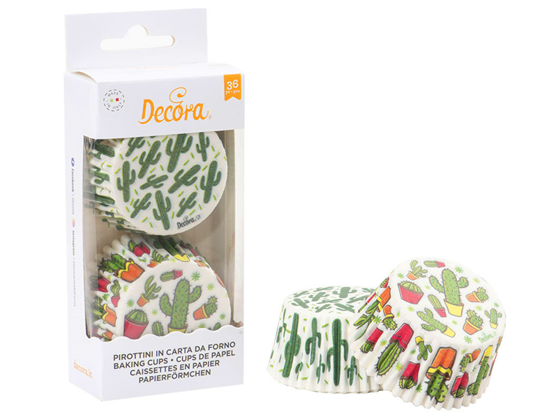 Decora Cupcake Cups Cactus 36st.**