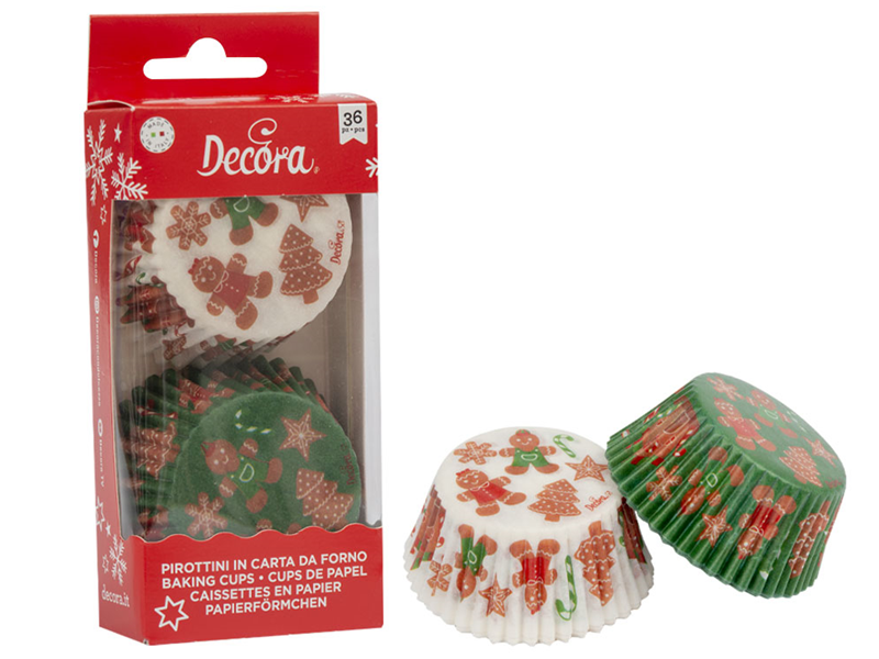 D0339874 Decora Cupcake Cups Gingerbread Poppetjes 36st.
