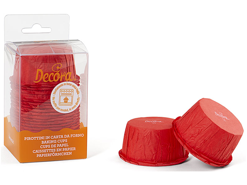 Decora Cupcake Cups Geplooid Rood 25st.