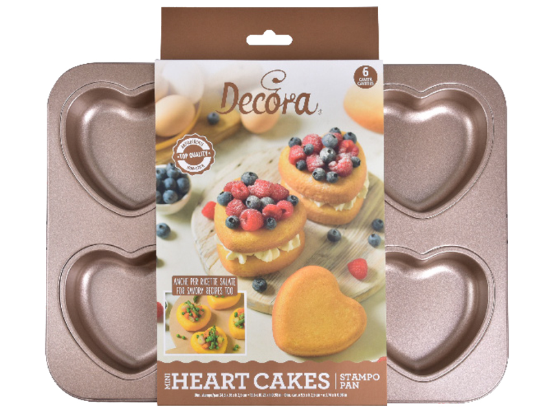 Decora Anti-kleef Bakvorm Hart 6 vormen GOLD