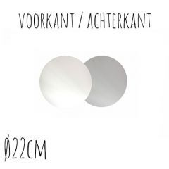 Taartkarton Rond Wit/Zilver - 22 cm