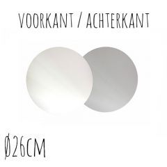 Taartkarton Rond Wit/Zilver - 26 cm