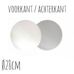 Taartkarton Rond Wit/Zilver - 28 cm