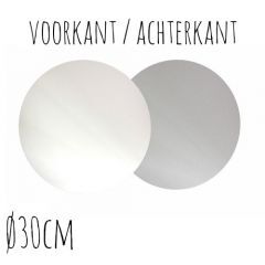 Taartkarton Rond Wit/Zilver - 30 cm