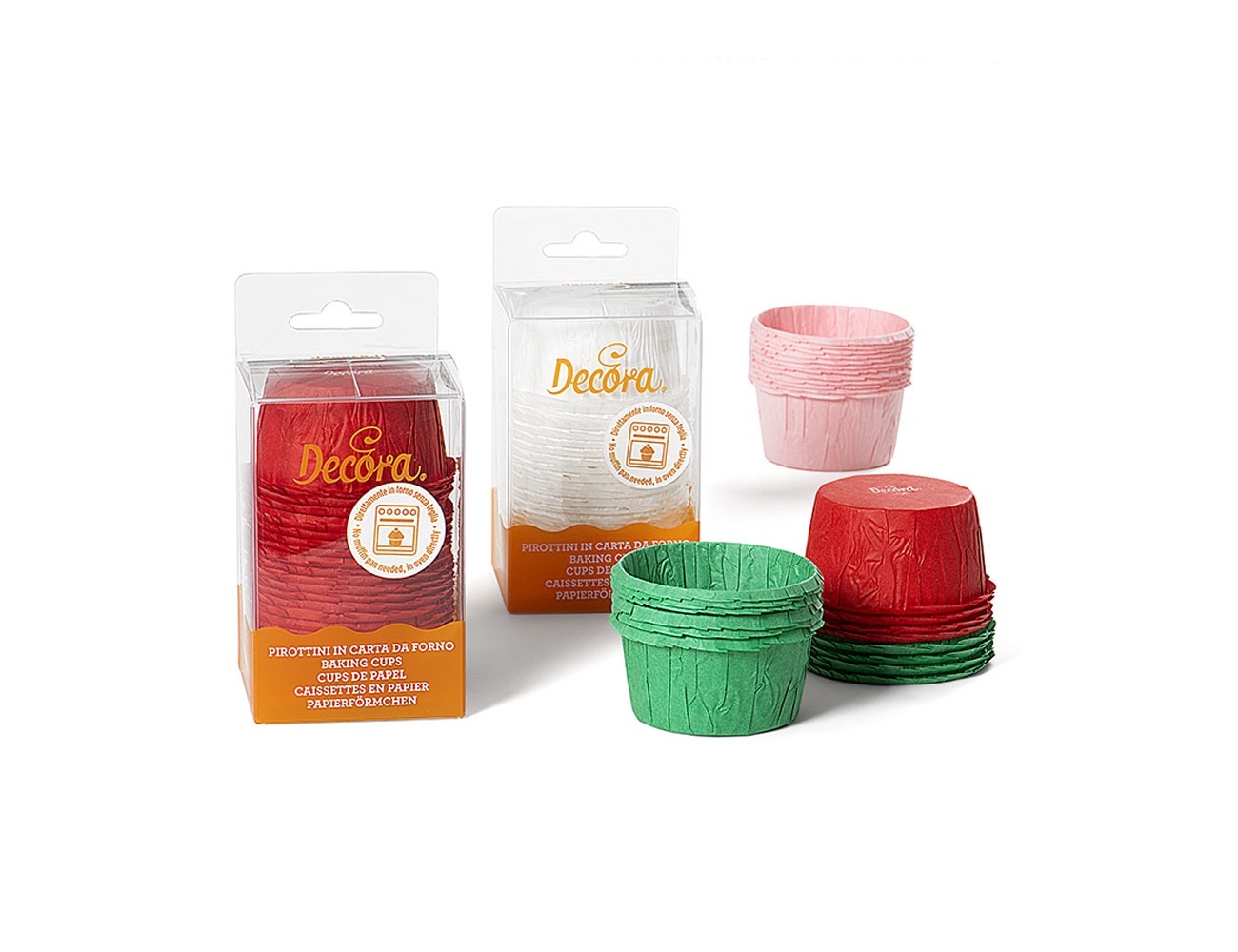 CupCake Cups rood en groen Geplooid 25 st. 55x35 mm**