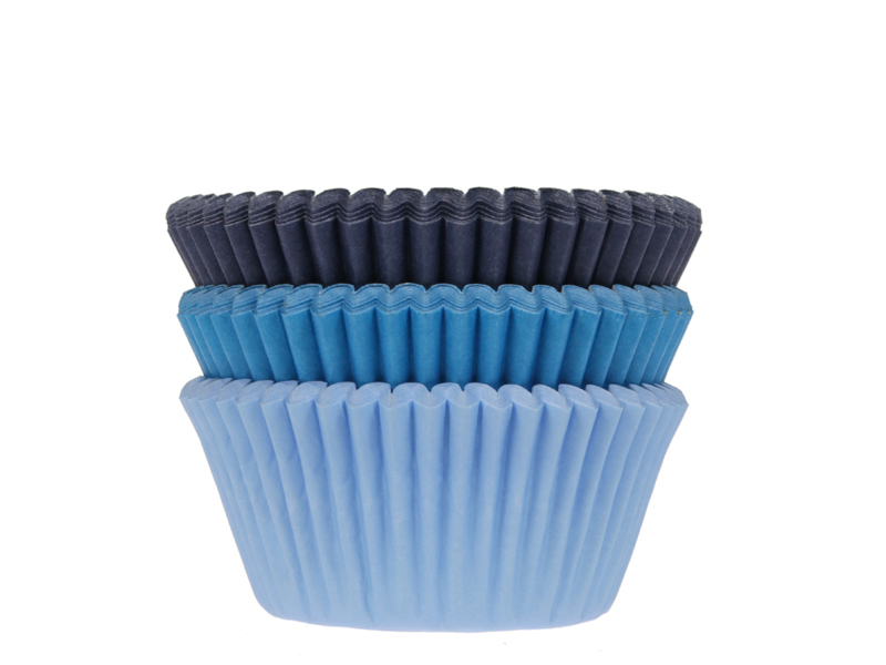 Cupcake Cups Blauw Assortiment 75st.