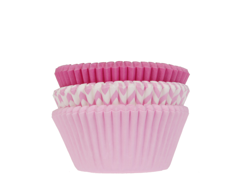 Cupcake Cups Roze Assortiment 75st