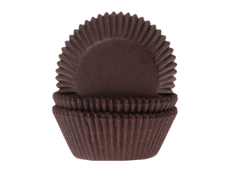 Cupcake cups Effen bruin 50 st. HoM