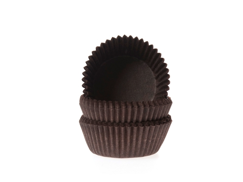 Cupcake cups Mini Effen Bruin - 60 stuks HoM