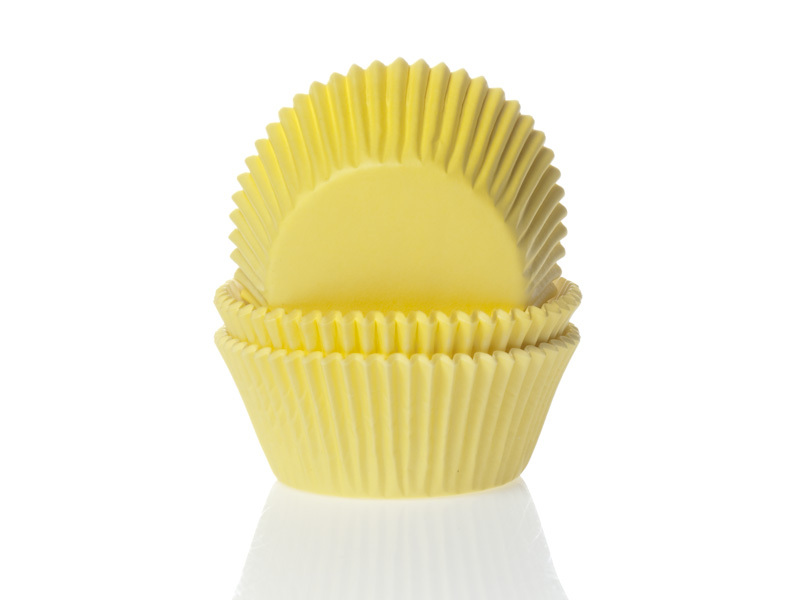 Cupcake cups Mini Effen Geel - 60 stuks HoM