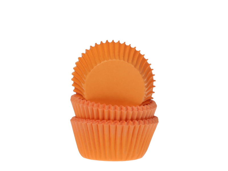 HoM Cupcake Cups Mini Effen Oranje 60st.