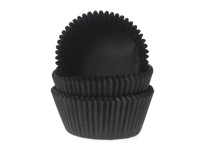 Cupcake Cups Effen Zwart 50x33mm