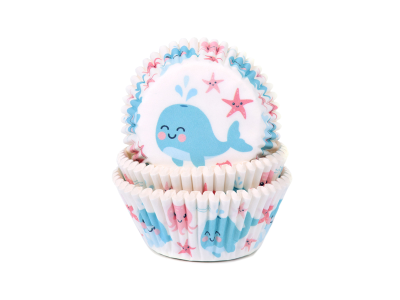 Cupcake Cups Walvis/Gender Reveal 50st.