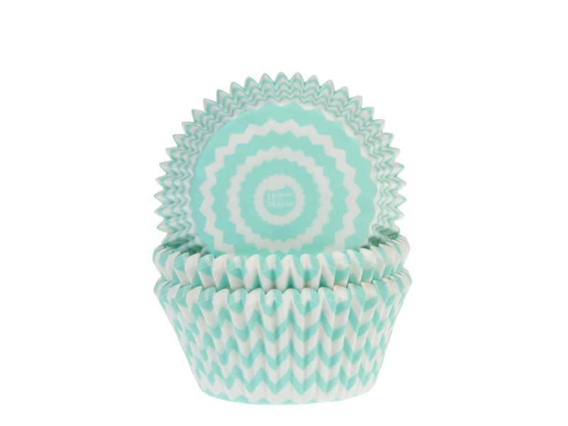 Cupcake Cups Chevron Mint 50st