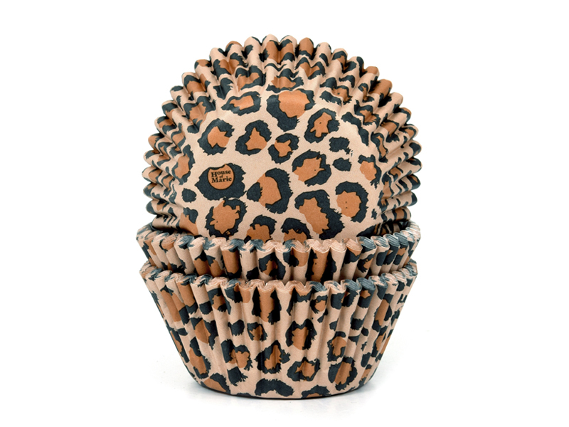 Cupcake Cups Luipaard Bruin 50st.