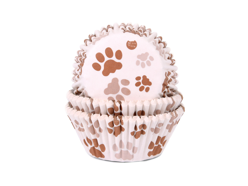 Cupcake Cups Hondenpoot bruin 50st
