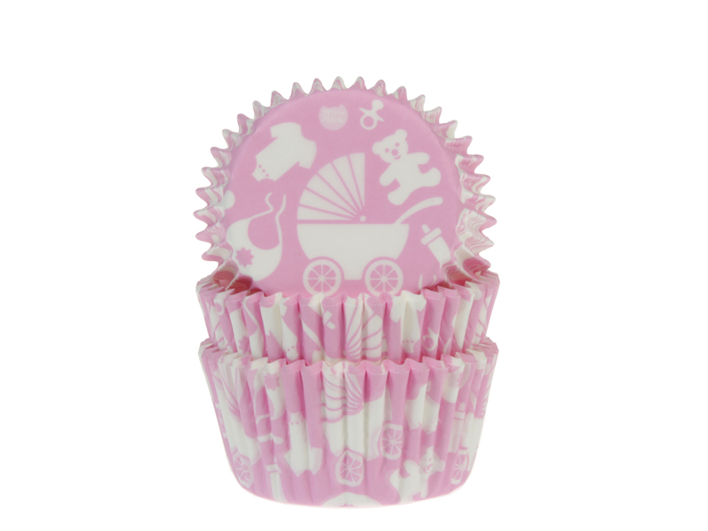 Cupcake Cups Baby uitzet Roze 50x33mm