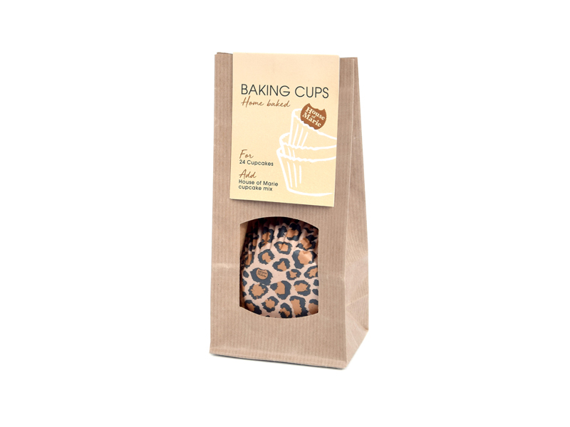 Cupcake Cups Luipaard Bruin 24st.**
