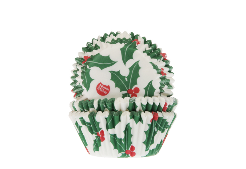 2247 Cupcake Cups Kerst Hulst pk/50