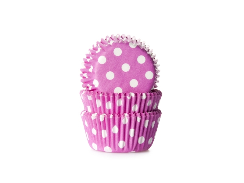 Cupcake cups Mini  Roze Stip - 60 stuks HoM