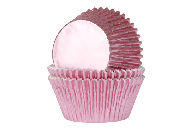 Cupcake Cups Mini Folie Baby Roze 36st.